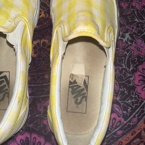 Vans Yellow Checkered Slip-On Sneakers - Picture 4 of 9